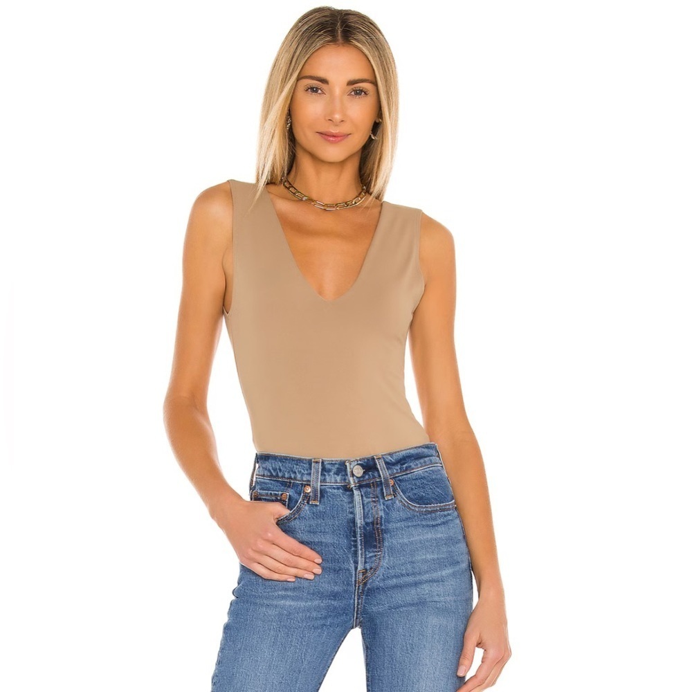 NEW Free People Keep It Sleek Bodysuit in Tan Small
